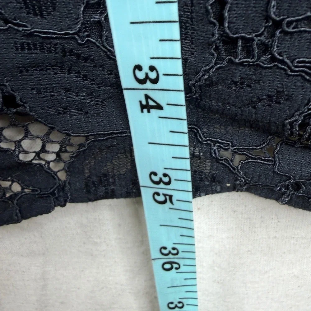 New Loft Floral Lace Detail Long‎ Sleeve Dress size 2 Black